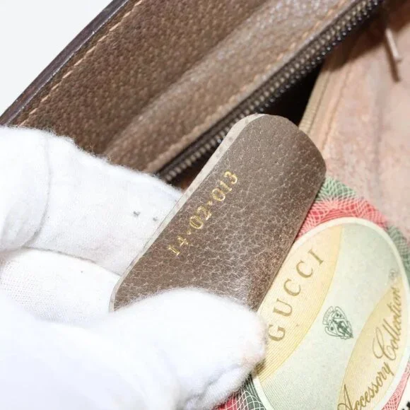 GUCCI GG Supreme Web Sherry Line Bag PVC Beige Gold 14 02 013 Auth 144420 - Picture 10 of 16